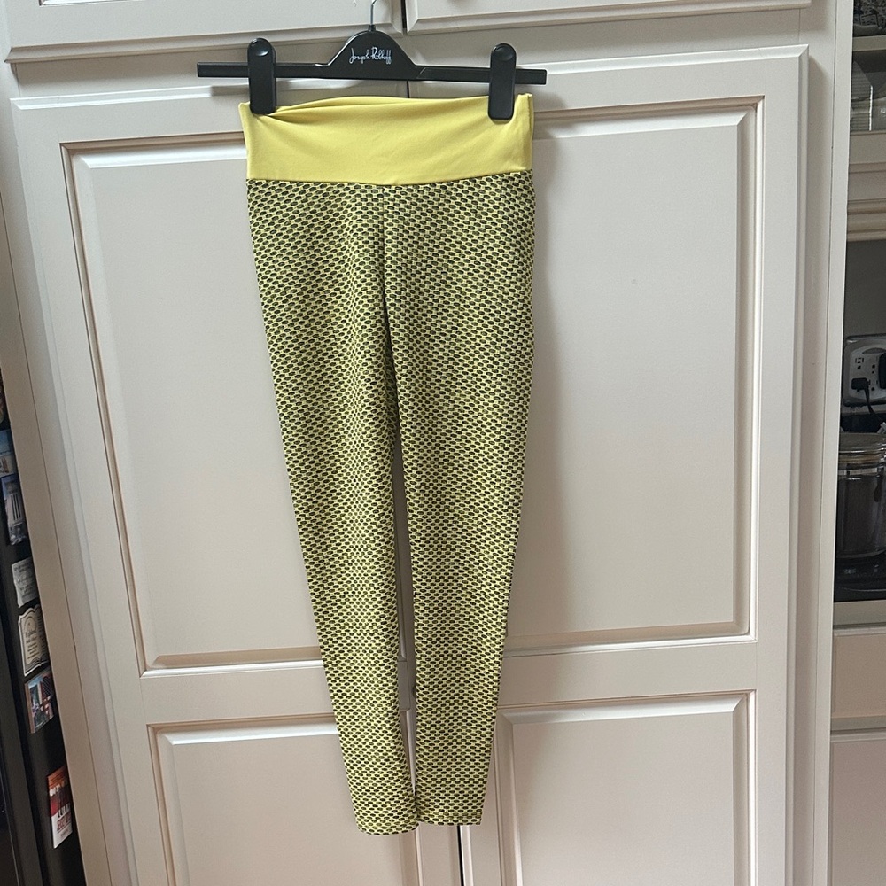 Yellow and Black Patterned Women's Leggings